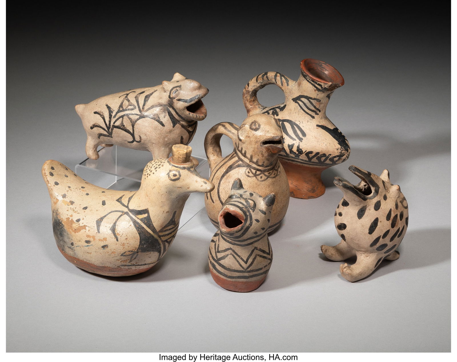 Six Southwest Pottery Vessels  c. 1882 - 1920  i (1 of 3)