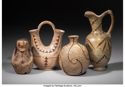 70099: Four Papago / Maricopa Pottery Vessels  c. 1890