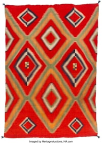 70107: A Navajo Germantown Weaving  c. 1890  commercial