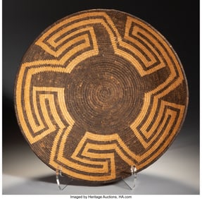 70119: A Pima Coiled Bowl  c. 1940  willow, devil's cla