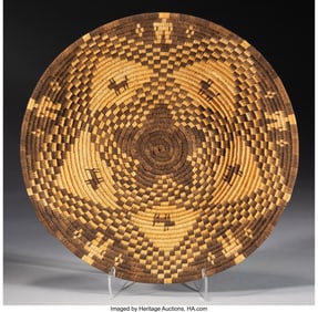 70120: A Yavapai Pictorial Coiled Bowl  c. 1940  willow