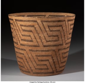 70124: A Large Pima Coiled Basket  c. 1920  willow, dev