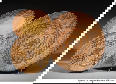 70133: Three Southwest Coiled Baskets  c. 1920   includ