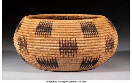 70137: A Washoe Polychrome Coiled Basket  Scees Bryant