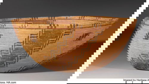 70140: A Kawaiisu Polychrome Coiled Bowl  c. 1910  will