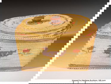 70149: A Large Nootka / Makah Pictorial Polychrome Lidd