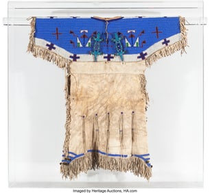 70164: A Sioux Girl's Beaded Hide Dress with Fetishes