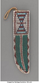 70173: A Cheyenne Beaded Hide Knife Sheath  c. 1880  in
