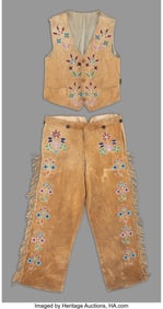 70179: A Santee Sioux Beaded Hide Ensemble   c. 1890  i