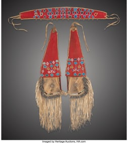 70180: A Northern Plains Beaded Hide and Cloth Horse Co