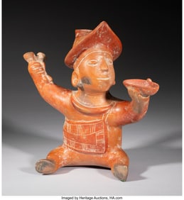 70190: A Colima Seated Hunchback  West Mexico, c. 250 B