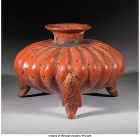 70202: A Colima Olla Supported by Parrots  West Mexico,