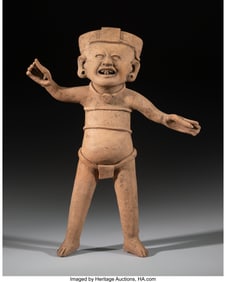 70223: A Remojadas Standing "Smiling Face" Figure  Gulf