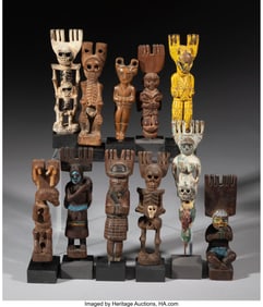 70236: A Collection of Eleven Slingshot Handles  Maya a