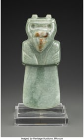 70239: An Avian Axe-God Jade Pendant  Costa Rica, c. 30