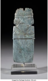 70241: A Fine Costa Rica Jade Female Axe-God Pendant  C