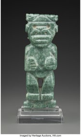 70244: An Anthropomorphic Jade Celt Pendant  Costa Rica