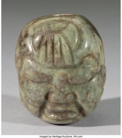 70252: An Olmec Nephrite Bead in Form of a Human Head