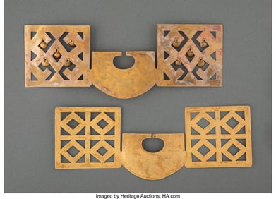 70265: Two Narino Gold Nose Plaques  Colombia/Ecuador,