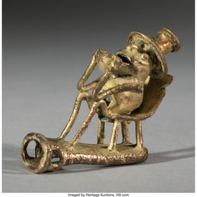70270: A Miniature Figure with Bowl  Zenu, Colombia, c.