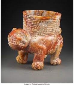 70274: A Chavín Miniature Jaguar Vessel  Peru, Initial