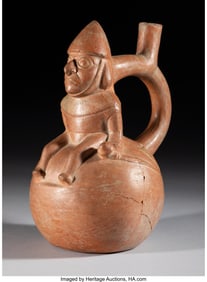 70280: A Moche Stirrup-Spout Vessel  Peru, Late Period,