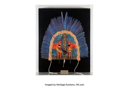 70286: A Superb Tapirapé Cara Grande Feathered Mask  M