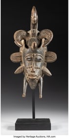 70296: A Senufo Kpelie Mask  Cote d'Ivoire, c. early 20