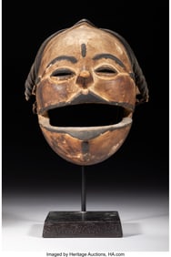 70305: An Ogoni Elu Mask with Plaited Hair  Niger Delta