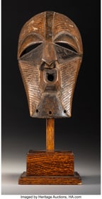 70308: A Rare Songye Kikashi Type Mask  Democratic Repu