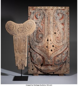 70321: A Batak House Panel and a Massim Canoe Prow Orna