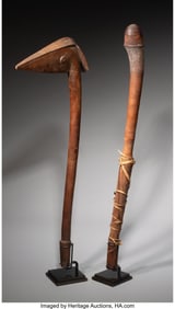 70324: Two Kanak Wood Clubs  New Caledonia, Melanesia,