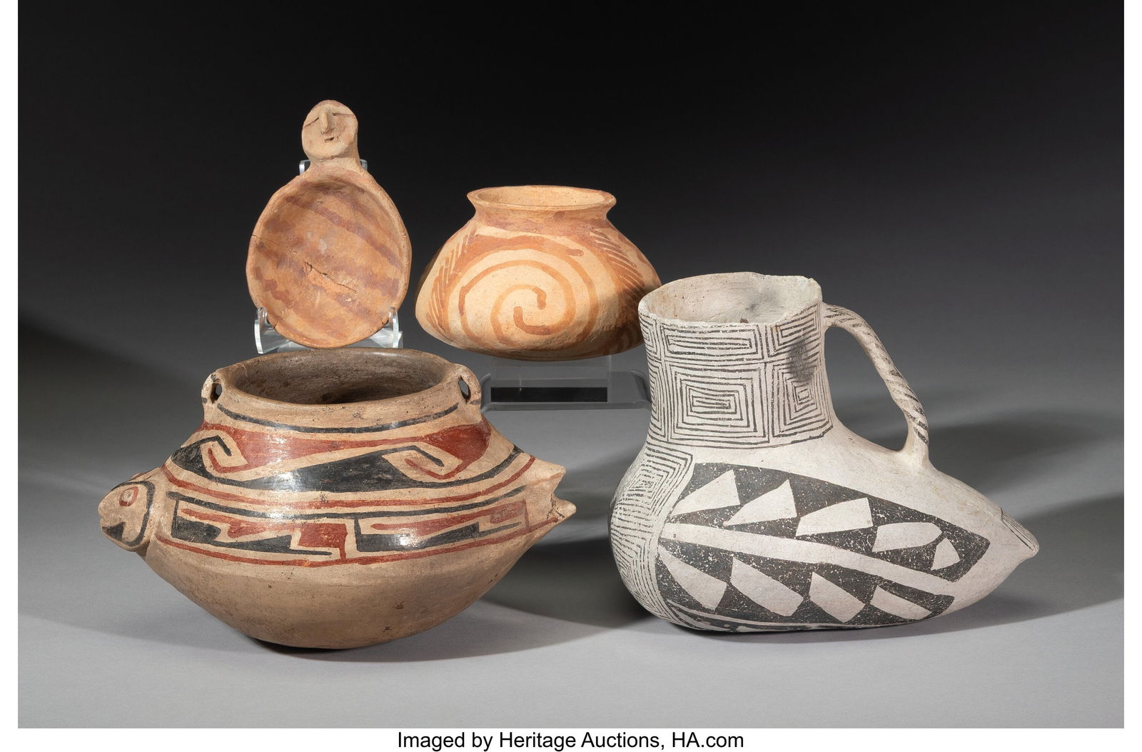 Four Anasazi Pottery Items   including two Hohok (1 of 3)