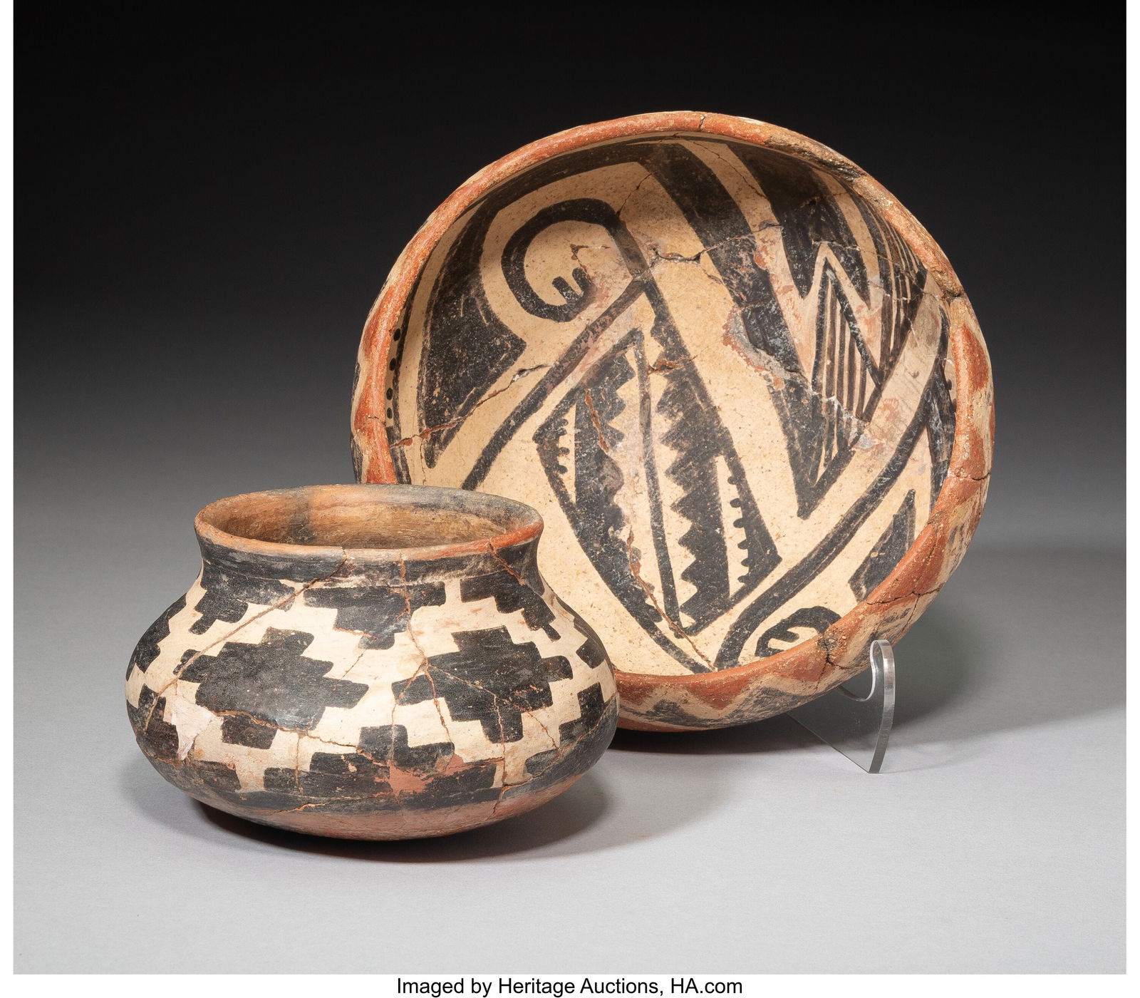 Two Tonto / Gila Pottery Items  c. 1300 - 1450 A (1 of 2)