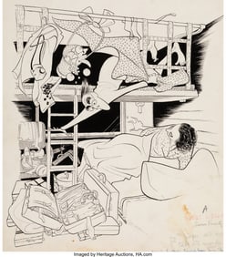 18003: Al Hirschfeld (American, 1903-2003) Swiss Family