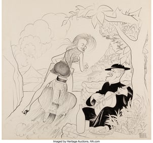 18005: Al Hirschfeld (American, 1903-2003) Jessica, Ang