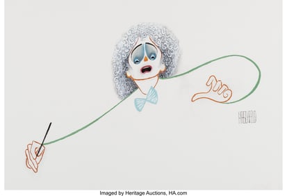 18011: Al Hirschfeld (American, 1903-2003) Simon Rattle