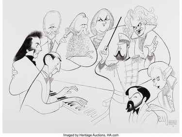 18013: Al Hirschfeld (American, 1903-2003) Horowitz and