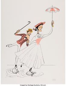 18053: Al Hirschfeld (American, 1903-2003) Mary Poppins