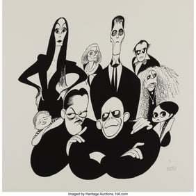 18055: Al Hirschfeld (American, 1903-2003) The Addams