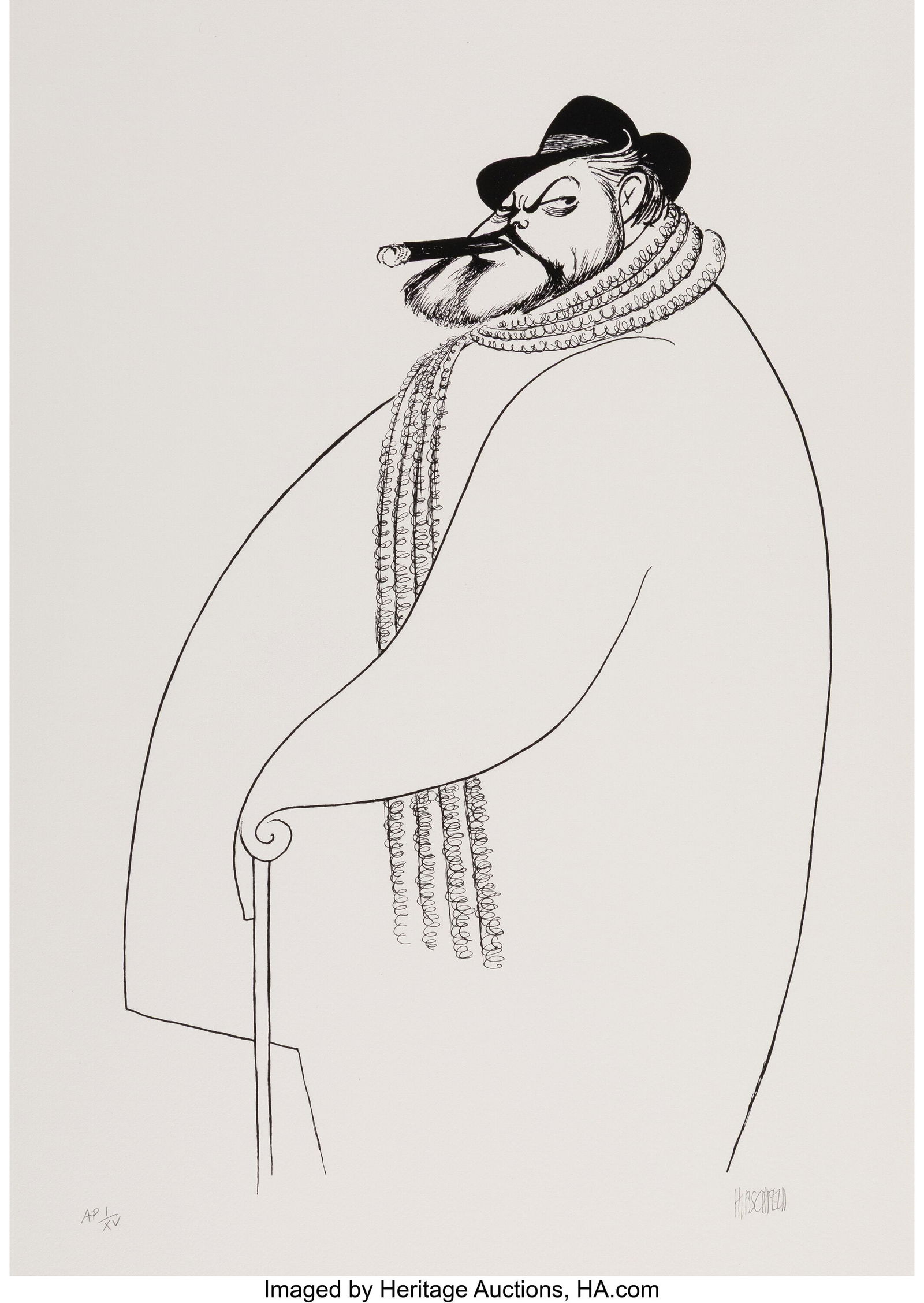 Al Hirschfeld (American, 1903-2003) Orson Welles: Al Hirschfeld (American, 1903-2003) Orson Welles Lithograph on wove paper 22-1/2 x 15-1/2 inches (57.1 x 39.4 cm) (sheet) A.P. I
