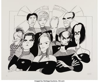 18074: Al Hirschfeld (American, 1903-2003) Star Trek Vo