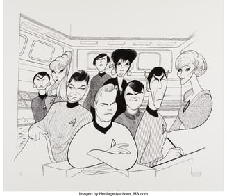 18075: Al Hirschfeld (American, 1903-2003) Original Cas