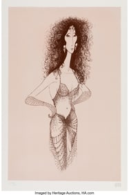 18085: Al Hirschfeld (American, 1903-2003) Cher Etching