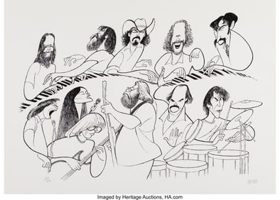 18099: Al Hirschfeld (American, 1903-2003) Grateful Dea
