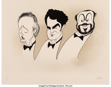 18101: Al Hirschfeld (American, 1903-2003) The Three Te