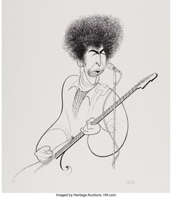 18102: Al Hirschfeld (American, 1903-2003) Bob Dylan Li