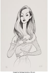 18103: Al Hirschfeld (American, 1903-2003) Celine Dion
