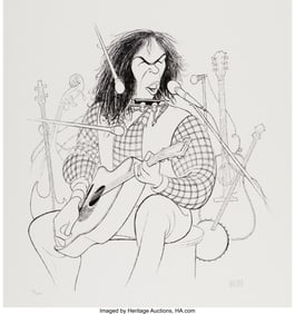 18105: Al Hirschfeld (American, 1903-2003) Neil Young L