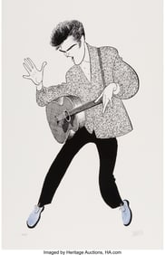 18109: Al Hirschfeld (American, 1903-2003) Elvis Blue S